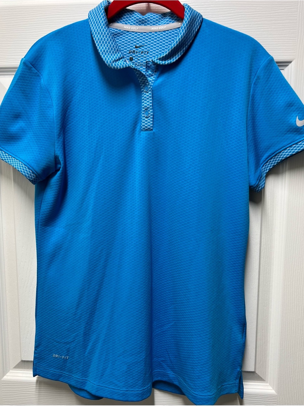 Nike Women’s DRI-FIT Polo with Patterned Trim.